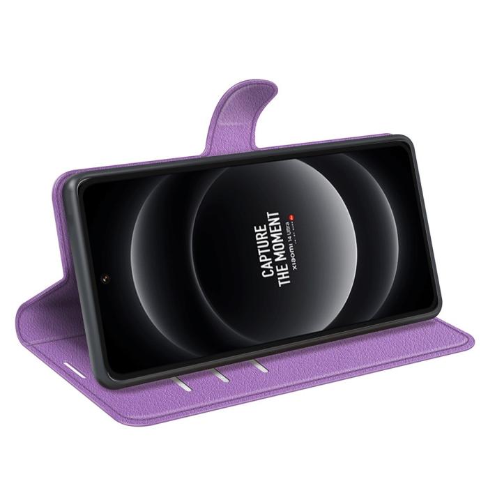 Bild 3,  Xiaomi 14 Ultra Fodral Litchi Läder Lila