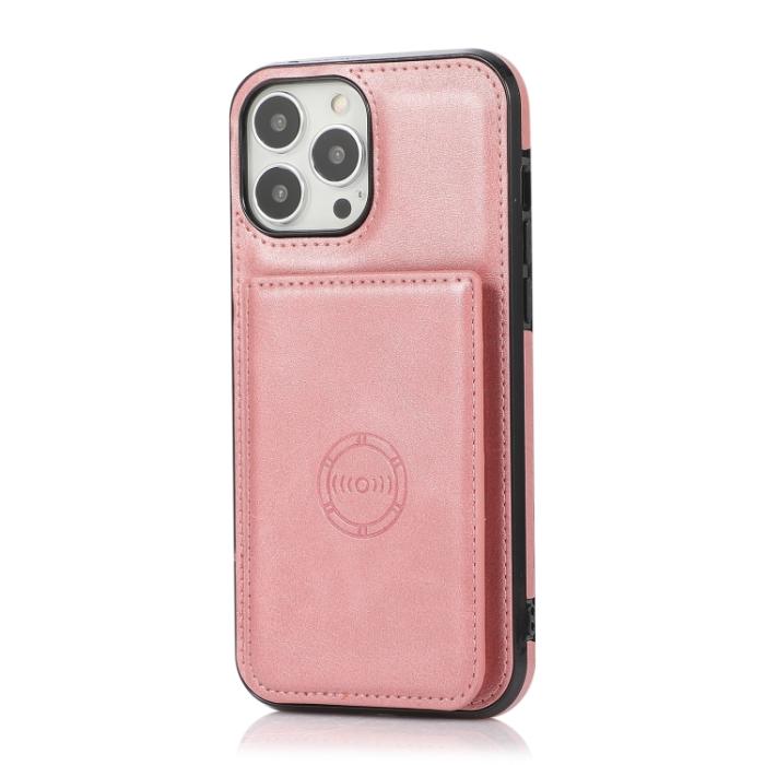 Bild 2,  iPhone 14 Pro Skal Med Kortfack Och Magnet Roséguld
