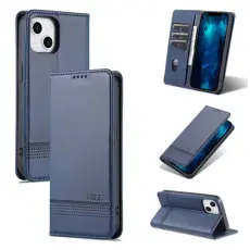 AZNS AZNS iPhone 14 Fodral Flip L&auml;der Bl&aring;