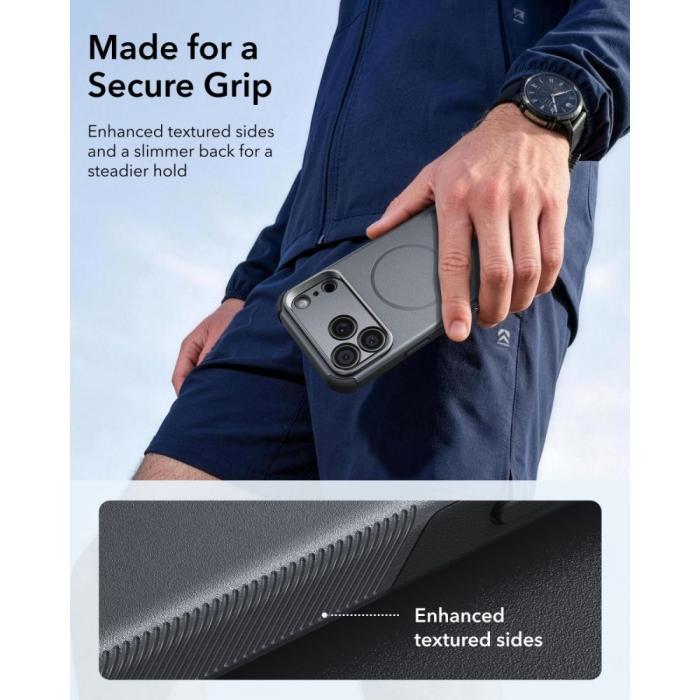 Bild 6, ESR ESR iPhone 18 Pro / 17 Pro Skal MagSafe Cyber Tough Kickstand Grå