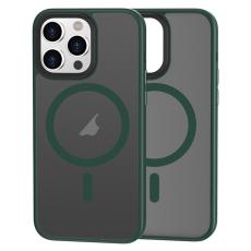  iPhone 15 Pro Skal MagSafe Hybrid Shield Gr&ouml;n