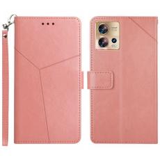  Motorola Edge 30 Fusion 5G Fodral Y-Shape L&auml;der Ros&eacute;guld