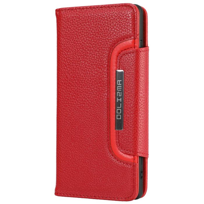Bild 2,  Samsung Galaxy S21 Plus - 2in1 Litchi Magnet Fodral - Röd
