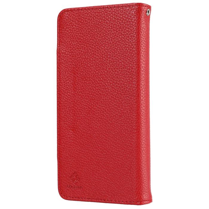 Bild 3,  Samsung Galaxy S21 Plus - 2in1 Litchi Magnet Fodral - Röd