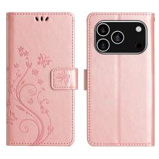  iPhone 17 Pro Fodral Med Blommigt Tryck Ros&eacute;guld