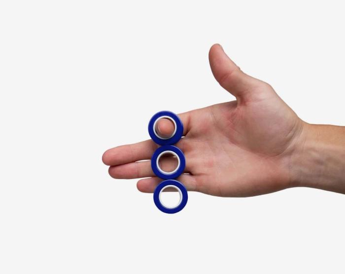Bild 2,  Magnetikska Fidget Rings - Blå