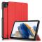  Samsung Galaxy Tab A9 Fodral Tri-Fold PU Läder Röd