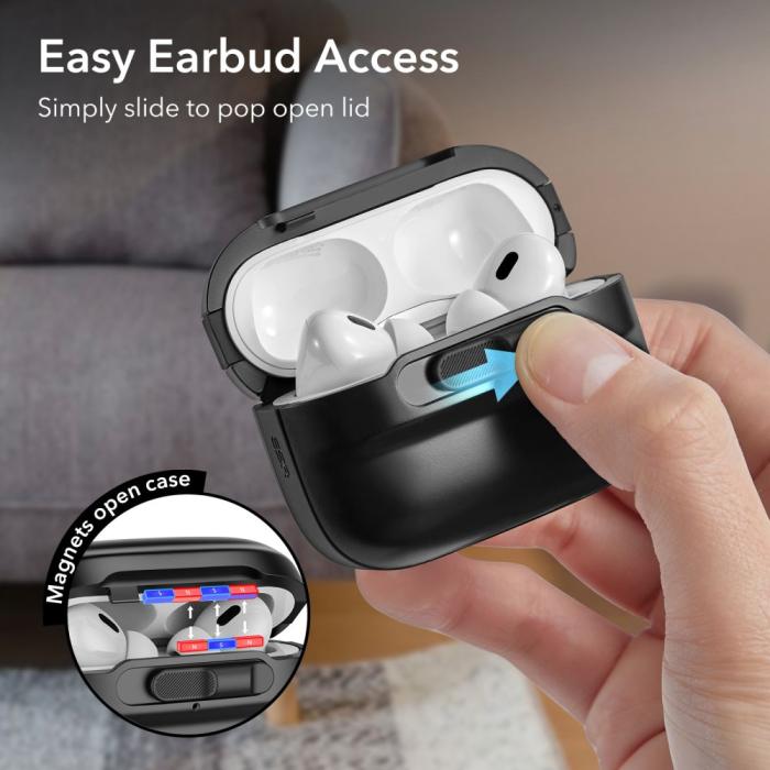 Bild 4, ESR ESR AirPods Pro 1/2 Skal MagSafe Pulse HaloLock Svart