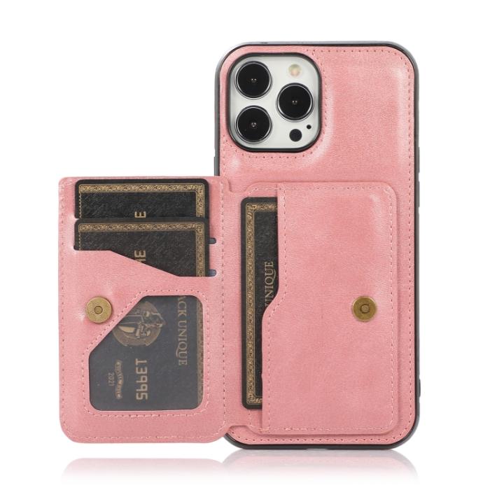 Bild 4,  iPhone 14 Pro Skal Med Kortfack Och Magnet Roséguld