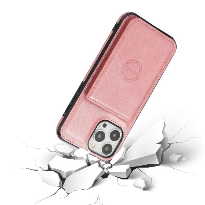 Bild 6,  iPhone 14 Pro Skal Med Kortfack Och Magnet Roséguld