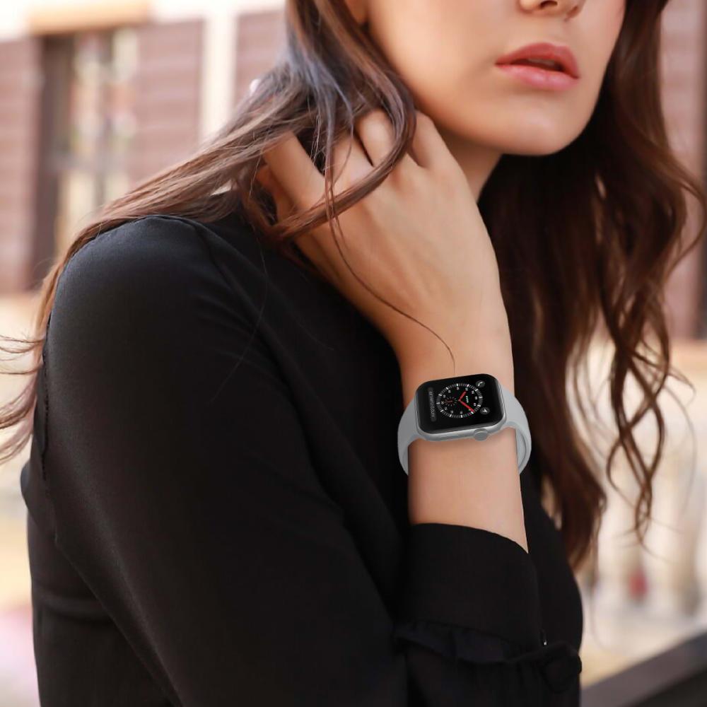 ColorPop Apple Watch 42/44/45/46/49 mm Silikon Armband (M/L) Ljus Grå