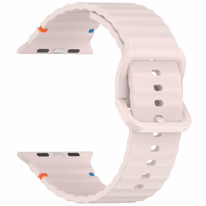 Bild 3,  Apple Watch 42/44/45/46/49 mm Armband Silikon Wave Rosa