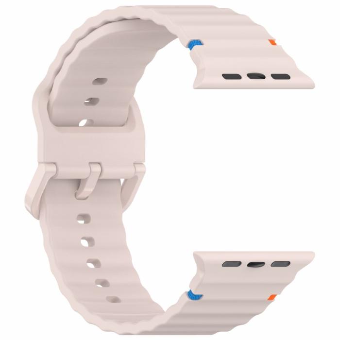 Bild 4,  Apple Watch 42/44/45/46/49 mm Armband Silikon Wave Rosa
