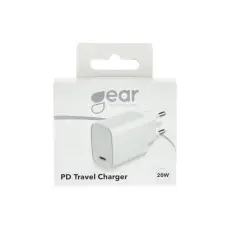 Gear GEAR 20W PD V&auml;ggladdare USB-C Vit