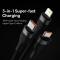 BASEUS BASEUS 1.2 m 100W 3in1 USB-C/Lightning/MicroUSB Svart