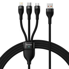 BASEUS BASEUS 1.2 m 100W 3in1 USB-C/Lightning/MicroUSB Svart