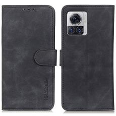 KHAZNEH KHAZNEH Motorola Edge 30 Ultra 5G Fodral Retro L&auml;der Svart