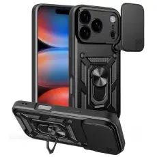  iPhone 17 Pro/18 Pro Skal CamShield Ring Hybrid Svart