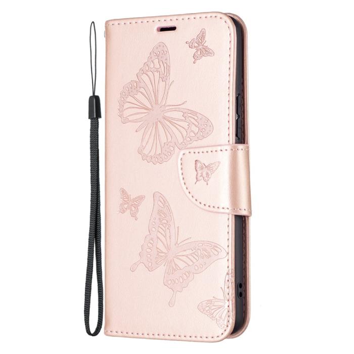Bild 2,  Samsung Galaxy A53 5G Fodral Tryckta Fjärilar Roséguld