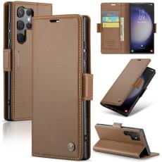 CASEME CASEME Galaxy S24 Ultra Fodral Slim Litchi L&auml;der Brun