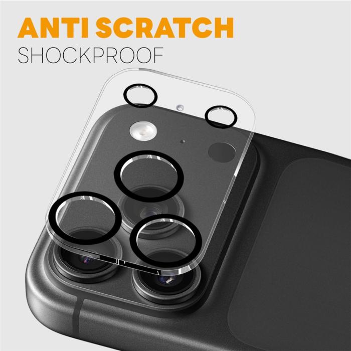 Bild 3, NORTHJO NORTHJO iPhone 18 Pro 2-PACK Linsskydd Svarta Ringar
