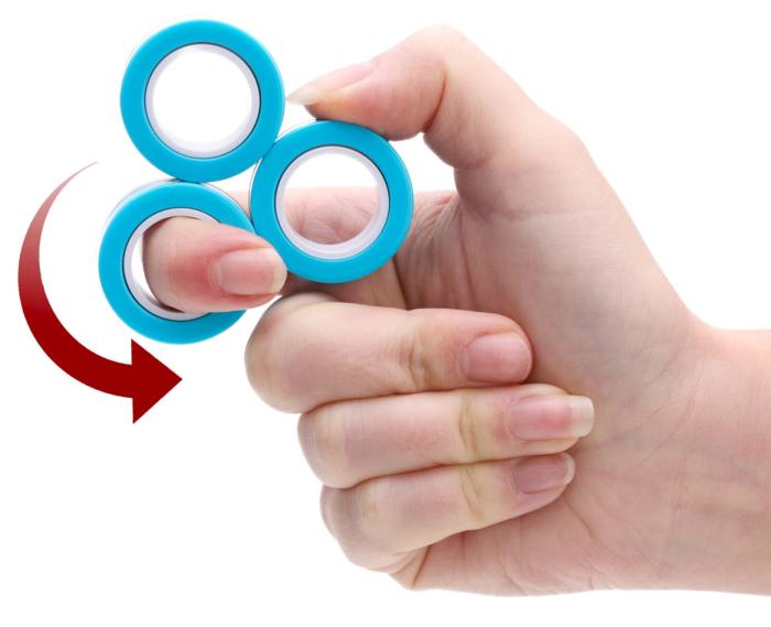 Bild 3,  Magnetikska Fidget Rings - Blå