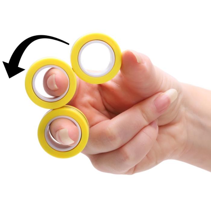 Bild 3,  Magnetikska Fidget Rings - Gul