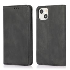  iPhone 14 Plus Fodral Flip L&auml;der Svart