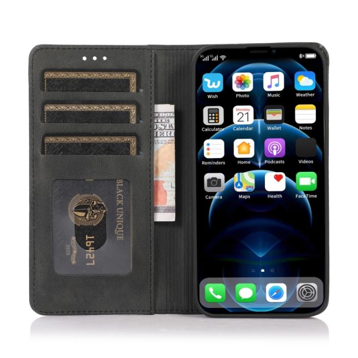 Bild 4,  iPhone 14 Plus Fodral Flip Läder Svart