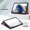  Samsung Galaxy Tab A9 Fodral Tri-Fold PU Läder Röd