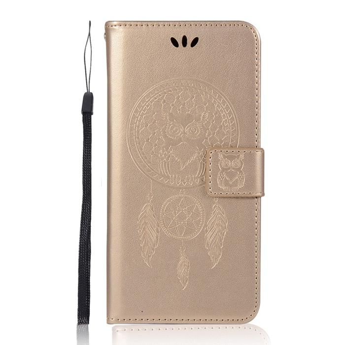 Bild 2,  Samsung Galaxy S22 Ultra Fodral Owl Dreamcatcher Guld