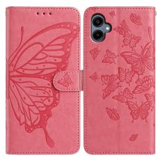  Samsung Galaxy A07 Fodral Med Fj&auml;ril Tryck Rosa