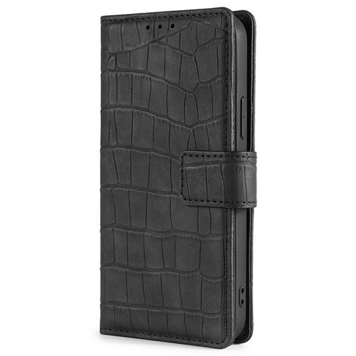 Bild 6,  Honor X5c Plus Fodral Krokodil Textur Läder Svart