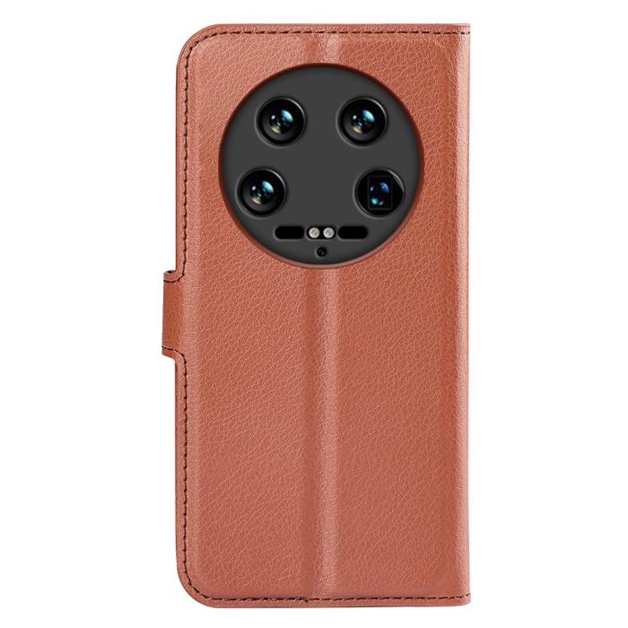 Bild 6,  Xiaomi 14 Ultra Fodral Litchi Läder Brun