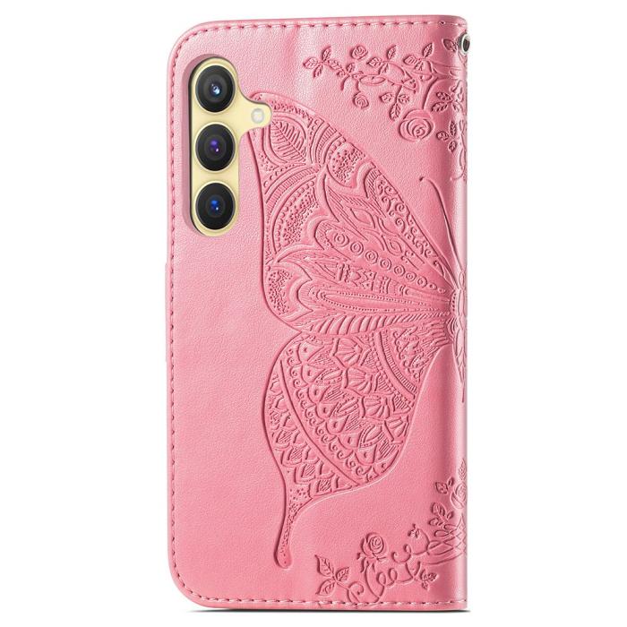 Bild 4,  Samsung Galaxy S24 Plus Fodral Big Butterfly Rosa