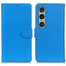  Sony Xperia 1 VI Litchi L&auml;der Fodral Bl&aring;