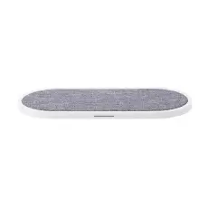 Gear GEAR Tr&aring;dl&ouml;s Dual Qi Laddare USB-C 2x10W Vit med Gr&aring; Textil