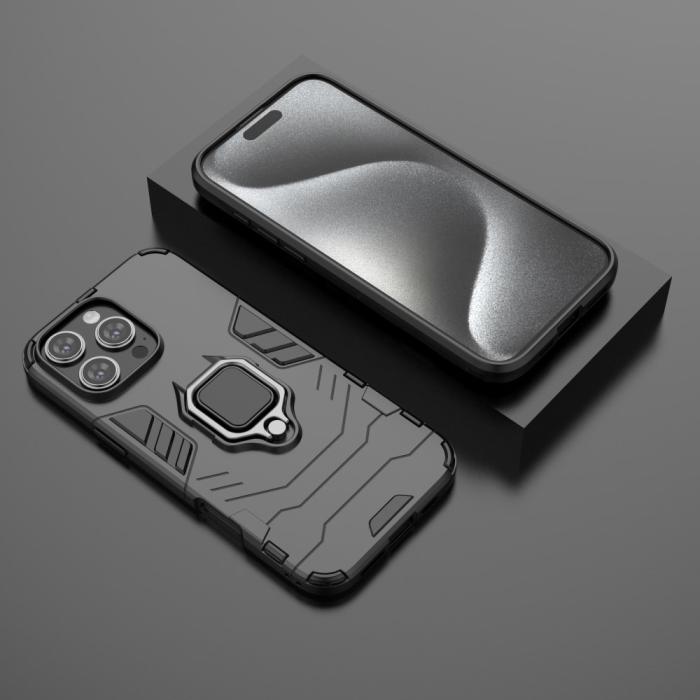 Bild 6,  iPhone 16 Pro Max Skal Hybrid Armor Ring Svart