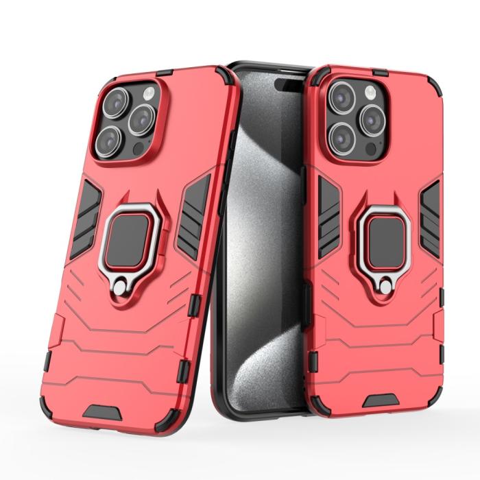 Bild 2,  iPhone 16 Pro Max Skal Hybrid Armor Ring Röd