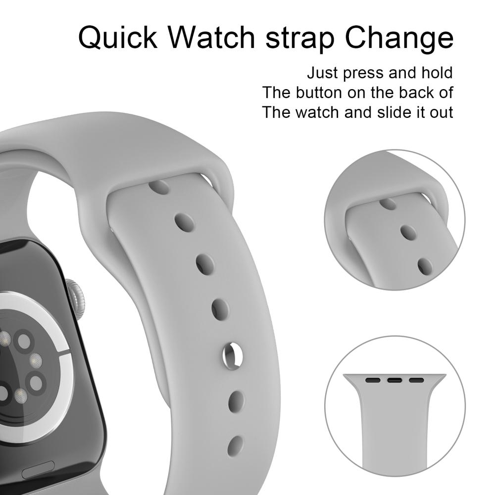 ColorPop Apple Watch 38/40/41/42 mm Silikon Armband (S/M) Ljus Grå
