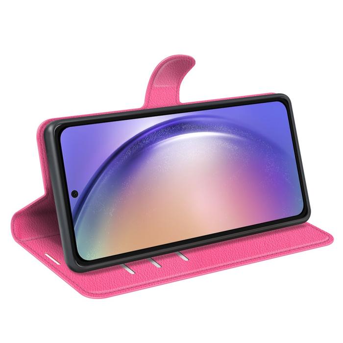 Bild 3,  Samsung Galaxy A55 5G Fodral Litchi Läder Rosa