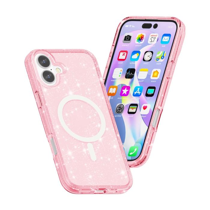 Bild 3,  iPhone 17 Skal MagSafe Hybrid Glitter Rosa