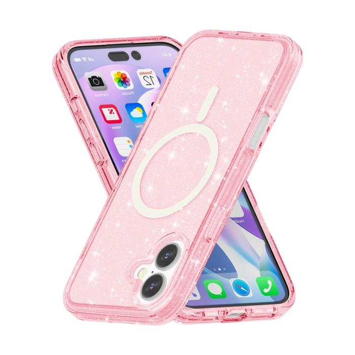 Bild 4,  iPhone 17 Skal MagSafe Hybrid Glitter Rosa