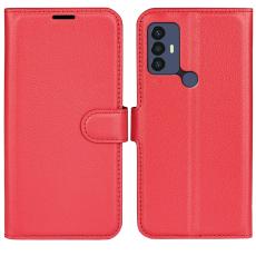  TCL 305 (2022) Fodral Litchi L&auml;der R&ouml;d