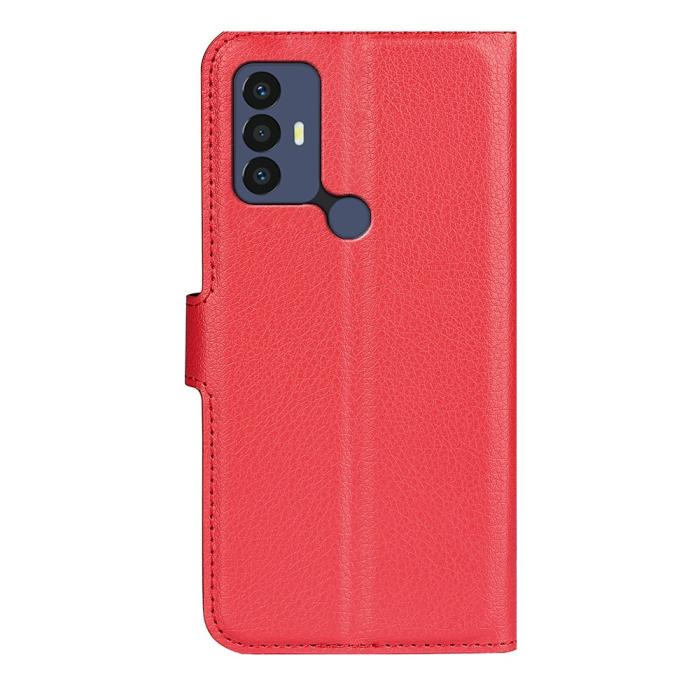 Bild 3,  TCL 305 (2022) Fodral Litchi Läder Röd