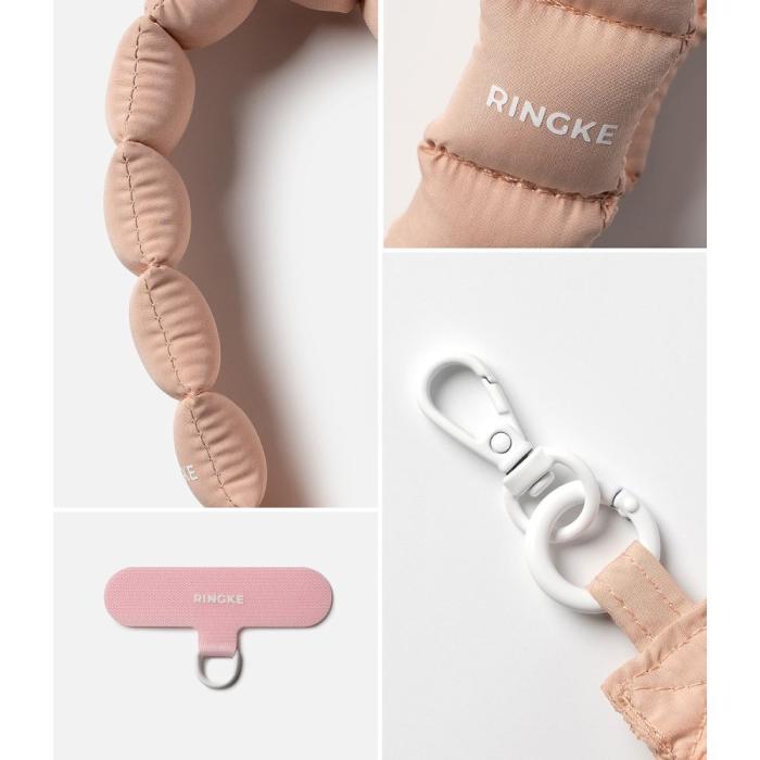 Bild 2, Ringke Ringke Handledsrem Holder & Puffer Hand Strap Floral Pink