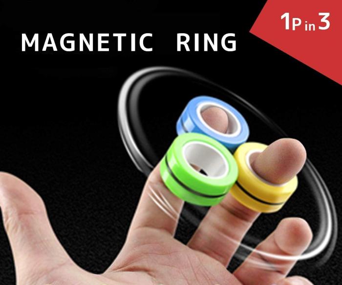 Bild 4,  Magnetikska Fidget Rings - Blå