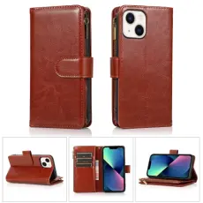  iPhone 14 Plus 9-Korts Pl&aring;nboksfodral Brun