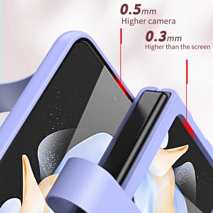 Bild 3,  Galaxy Z Flip 6 / 7 FE Skal Med Finger Strap Läder Svart