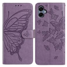  Samsung Galaxy A07 Fodral Med Fj&auml;ril Tryck Lila